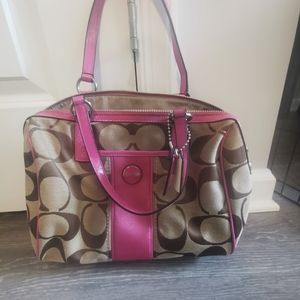 Brown and Pink Coach bag
